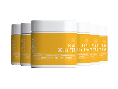 Flat Belly Tea metabolism support supplement 6-pack bundle - PureLife Organics weight loss tea containers